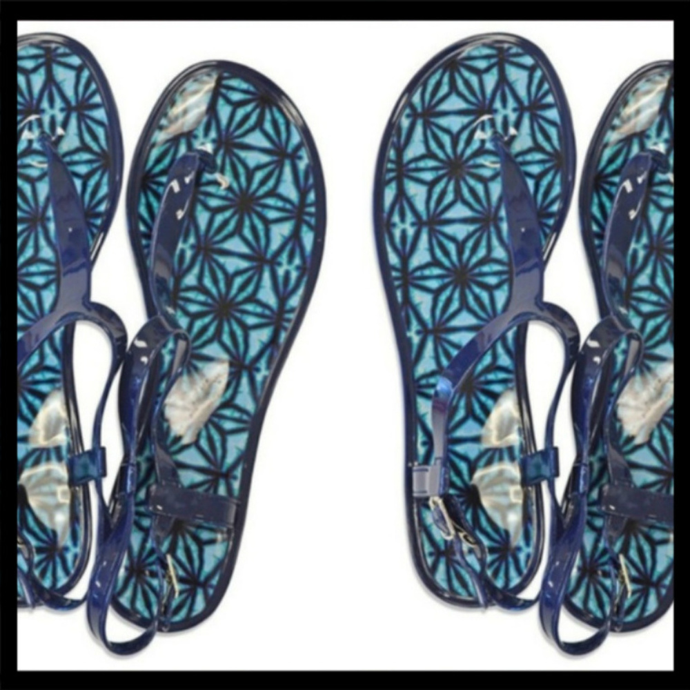-T Strap Jelly Sandals - Indigo